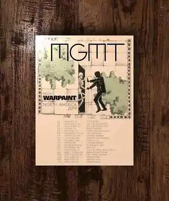 MGMT Warpaint North American Spring 2019 Tour Event Ltd Ed Concert Poster • $49