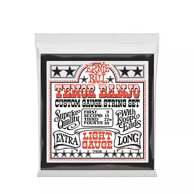 Ernie Ball Light Loop End Stainless Steel Tenor Banjo Guitar Strings - 9-28 • $8.99