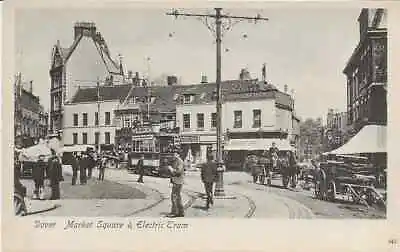 $10.02 • Buy Kent Market Square With Tram Dover Black & White Postcard, By J. Davis Excellent