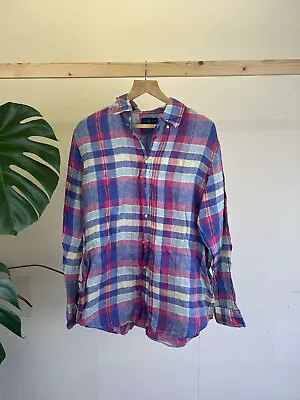 Men’s Multicoloured Ralph Lauren 100% Linen Shirt Size XL • £44.99