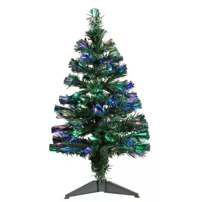 3-7ft Pre-Lit Fiber Optic Artificial Christmas Tree LED Multicolor Lights Stand • $35.99