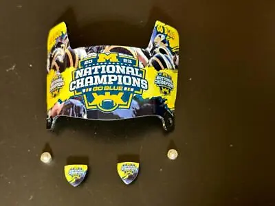 Michigan Wolverines CUSTOM 2023 National Champions MINI Helmet Visor - UA Clips • $45