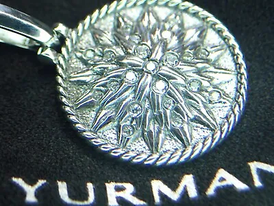 5.9 Grams David Yurman Sterling Silver Lotus Amulet With White Diamonds Pendant • $370