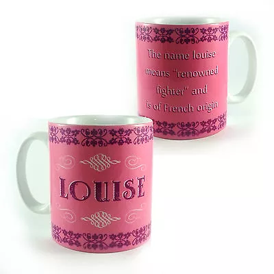 Louise Name Meaning Mug Renowned Fighter Personalised Gift Cup Tea Coffee • £8.99