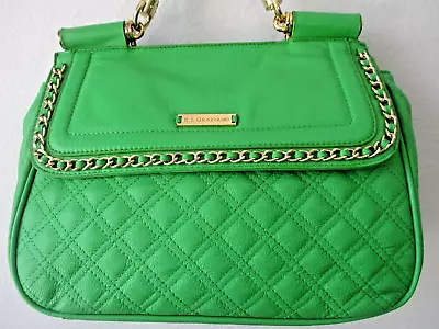 R.j. Graziano Green Quilted Stitched Satchel Purse - Nwt • $118.75