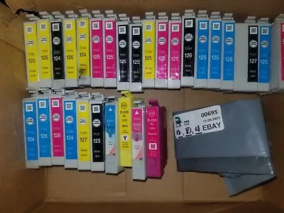 Lot Of 29 EMPTY Epson 124125126127220 Ink Cartridges - 00695 • $8.07