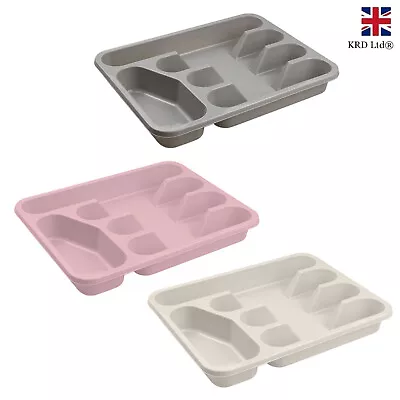 £7.39 • Buy Plastic Cutlery Tray Spoon Fork Organiser Holder Rack Kitchen Drawer Storage UK