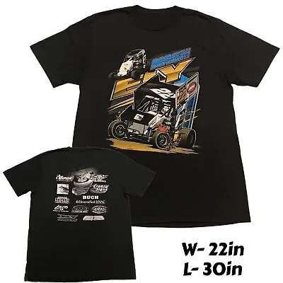 Y2K Nash Ely #22 600 Micro Sprint Cars Racing Graphic T-Shirt Dark Grey Sz LG/XL • $19.95