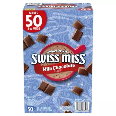 Swiss Miss Milk Chocolate Hot Cocoa Mix Packets 50 Ct - FREE SHIPPING • $10.97