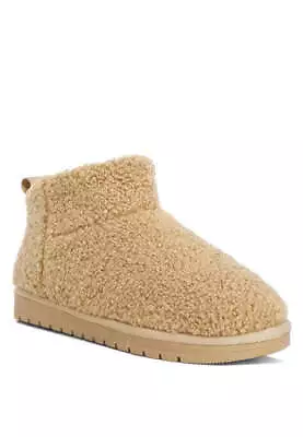 Fleece Exterior Fluffy Boots| Fleece Ankle Boots| Casual Winter Ankle Boots • $77