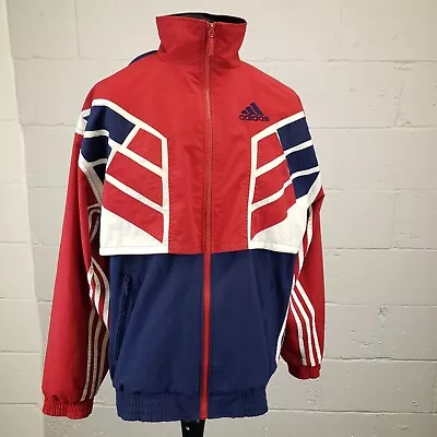 Vintage Adidas Track Jacket 43/44 = LARGE Mens Union Jack Y2k PRISTINE • £33.99