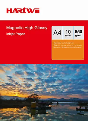 A4 Fidget Magnet Paper High Glossy Inkjet Photo Paper 650Gsm -10 Sheets Hartwii • £14.99