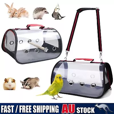 Portable Pet Bird Parrot Carrier Transparent Breathable Travel Cage Tote Bags AU • $22.99