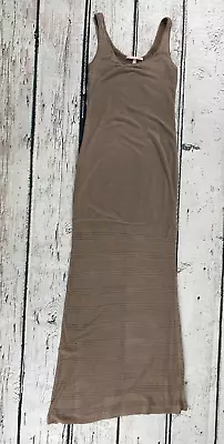 Victorias Secret Sheer Bottom Maxi Dress Women XS Brown Tank Crochet Linen Knit • $28.89