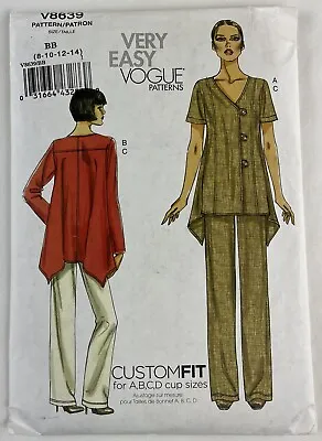 OOP Very Easy Vogue Sewing Pattern 8639 2 Tunic Tops & Pants Sz 8 10 12 14 UC FF • $12