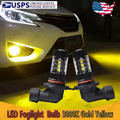 For Honda CR-V 2005-2006 2X Golden Yellow 9006 LED Fog Light Bulb Lamp 3000K 80W • $15.39