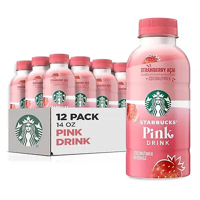 (12 Pack) Starbucks Pink Drink Strawberry Acai With Coconut Milk 14 Fl Oz • £50.35