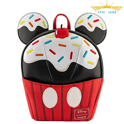 Loungefly Mickey Mouse Sprinkle Cupcake Cosplay Mini Backpack New • $79.99