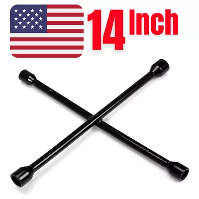 Wrench 4 Way Lug Nut Tool 14 INCH Heavy Duty Socket Wheel Tire Change Universal • $18.07