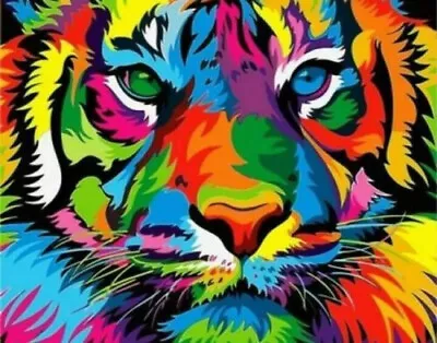 Paint By Numbers DIY Acrylic Painting Kit For Kids & Adults Colorful Tiger  • £6