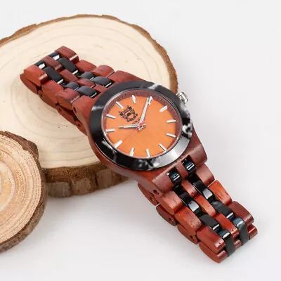 Black Oak Natural Wood And Marble Unisex Watch 38MM  Wooden Case 30M WR Luminous • $33.14