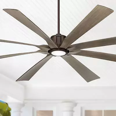 80  Defender Rustic Indoor Outdoor Ceiling Fan With LED Light Remote Bronze Oak • $499.99