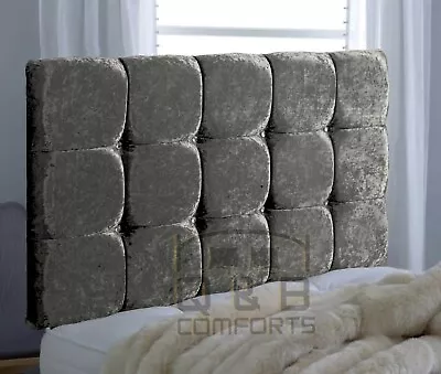 £35.99 • Buy Diamond Headboard In Crushed Velvet 20  3ft 4ft 4ft6 5ft 