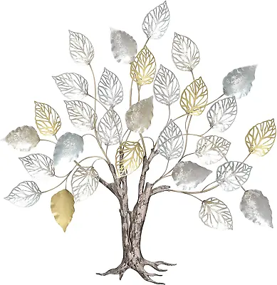 WHW Whole House Worlds Tree Of Life Metal Wall Decor Rustic Brown Metallic Sil • $619.21