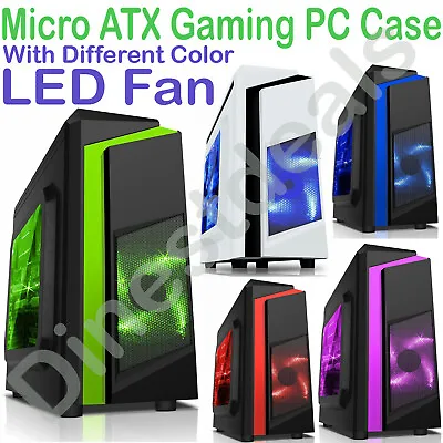 £33.50 • Buy CiT F3  Micro ATX Tower Gaming PC Case USB 3.0 12cm  LED Fan MATX Side Window UK