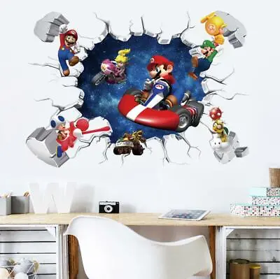 NEW 3D Super Mario Kart Bros Removable Wall Stickers Decal Kids Home Decor USA • $9.44