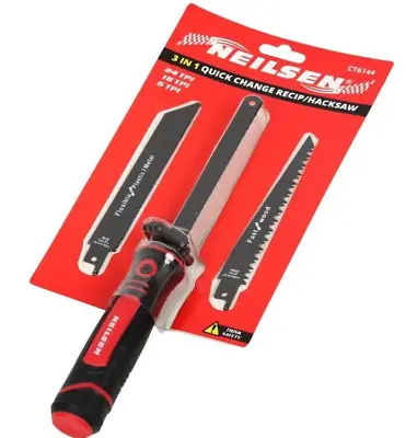 3 In 1 Quick Change Recip/hacksaw Saw Blade-Carbo Steel & Handle PP + TPR • £13.95