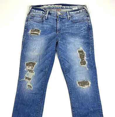 True Religion Casey Women's Low Rise Distressed Skinny Blue Jeans Size 30 • $20.97