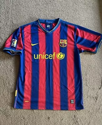 BARCELONA 2009 2010 HOME FOOTBALL SHIRT SOCCER JERSEY NIKE Messi Iniesta • $65