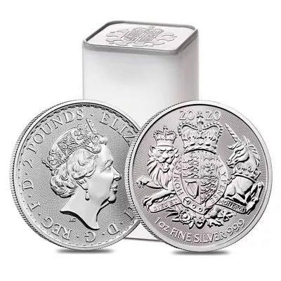 1 Oz 2020 .999 Fine Silver Royal Arms Bullion Coin Elizabeth II Royal Mint • $34