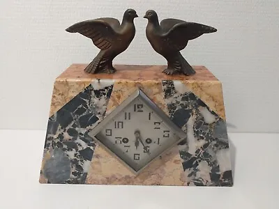 Art Deco Marble Pendulum Pigeon Figurines Rule To Restore • $32