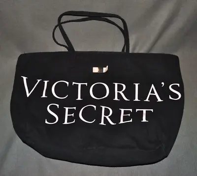 Victoria’s Secret Large Weekender Tote Bag Getaway Duffle Handbag Black/Pink • $19.99