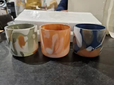£9.99 • Buy Henry Holland Little Lava Set Of 3 Glass Tea Light Holders / BNIB