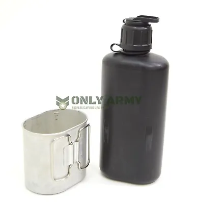 Swiss Army Bottle + Cup Military Canteen Camping Outdoor Metal Boiling Cooking  • £9.99