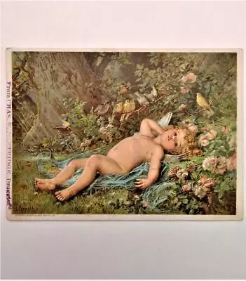 Mellin's Food L. Perrault Antique Cherub Trade Card Chas Partridge Augusta Maine • $9.95