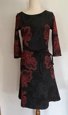 Womens Desigual Red & Black Long Sleeve Dress Size S- M • $29.95