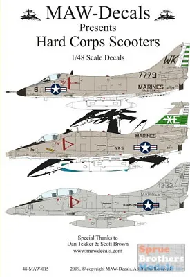 MAW48015 1:48 MAW Decals - A-4C A-4M TA-4F Skyhawk 'Hard Corps Scooter' #48015 • $19.29