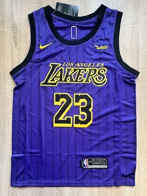 LA Lakers LeBron James #23 NBA City Edition Purple Basketball Jersey T-shirt • £21.99