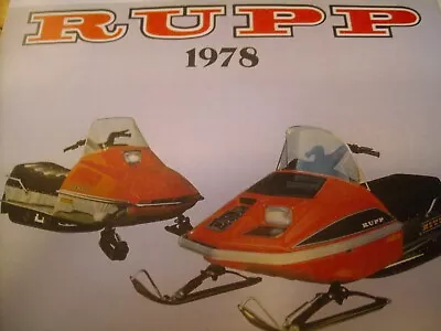 1978 Vintage RUPP  Snowmobile Brochure Last Year • $10.90