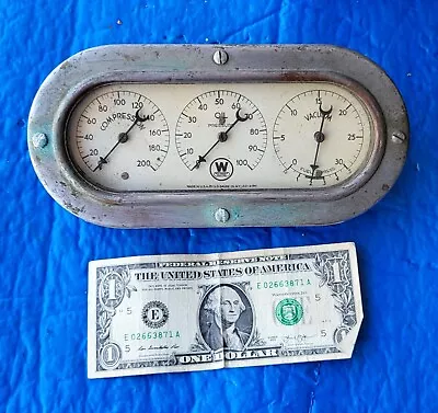 Vintage Stewart Warner Oil Pressure Gauge Crescent Moon  1940s Trio • $135.65