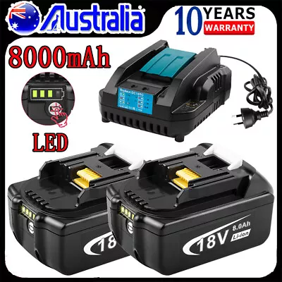 8.0Ah Battery For Makita 18V For LXT Lithium BL1860 BL1830B BL1850 Rapid Charger • $37.99
