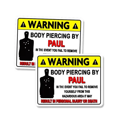 $3.49 • Buy PAUL Body Piercing Bullet Holes Funny Firearm Stickers Decals 2 PACK 5 