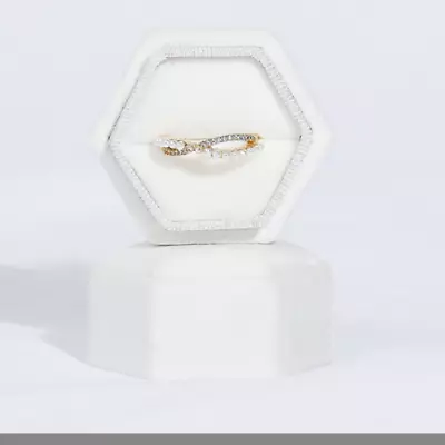 Hexagon Velvet Ring Box W/Detachable Lid For Proposal WeddingJewelry Box Display • $10.99