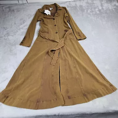 Cabi Carol Anderson Trench Coat Duster Women Size S Brown Belted Button Stretch • $59