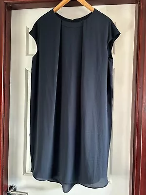 Womens Cos Navy Short Sleeve Dress Size 44 Uk 16 Cost £69.99 • £19.99