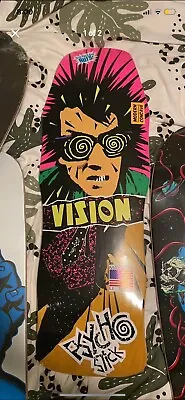 Rare Vision Dipped Psycho Stick Tri Color NOS Reissue Skateboard Natural Finish • $89.95